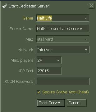 Steam Support :: Setting up a Steam Half-Life Dedicated Server