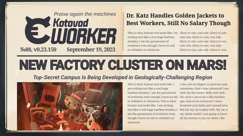 Top Secret Factory Cluster - New Update, v0.23.150 · Learning Factory  update for 19 September 2023 · SteamDB