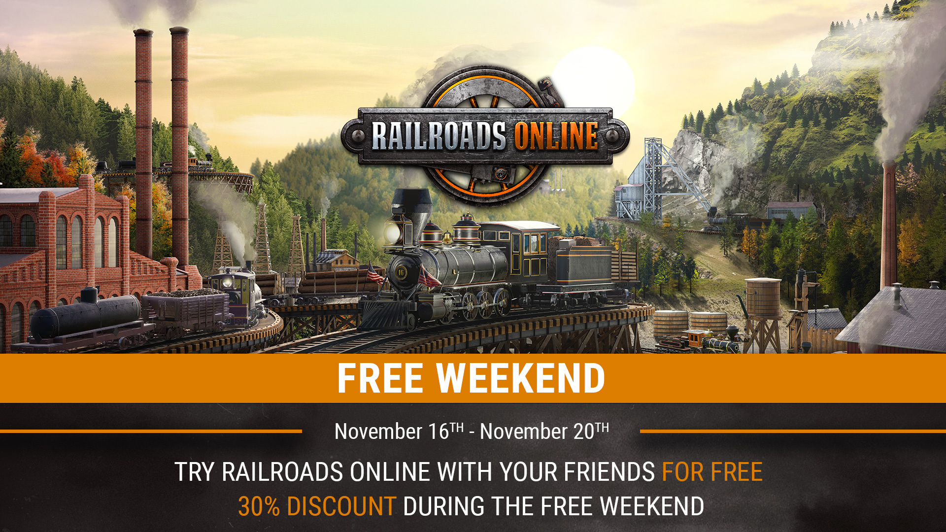 FREE WEEKEND plus 30% DISCOUNT · RAILROADS Online update for 16 November  2023 · SteamDB