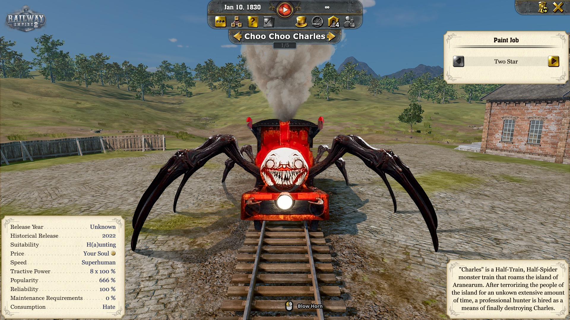 Creepy spider train game Choo-Choo Charles brings PlayStation aboard