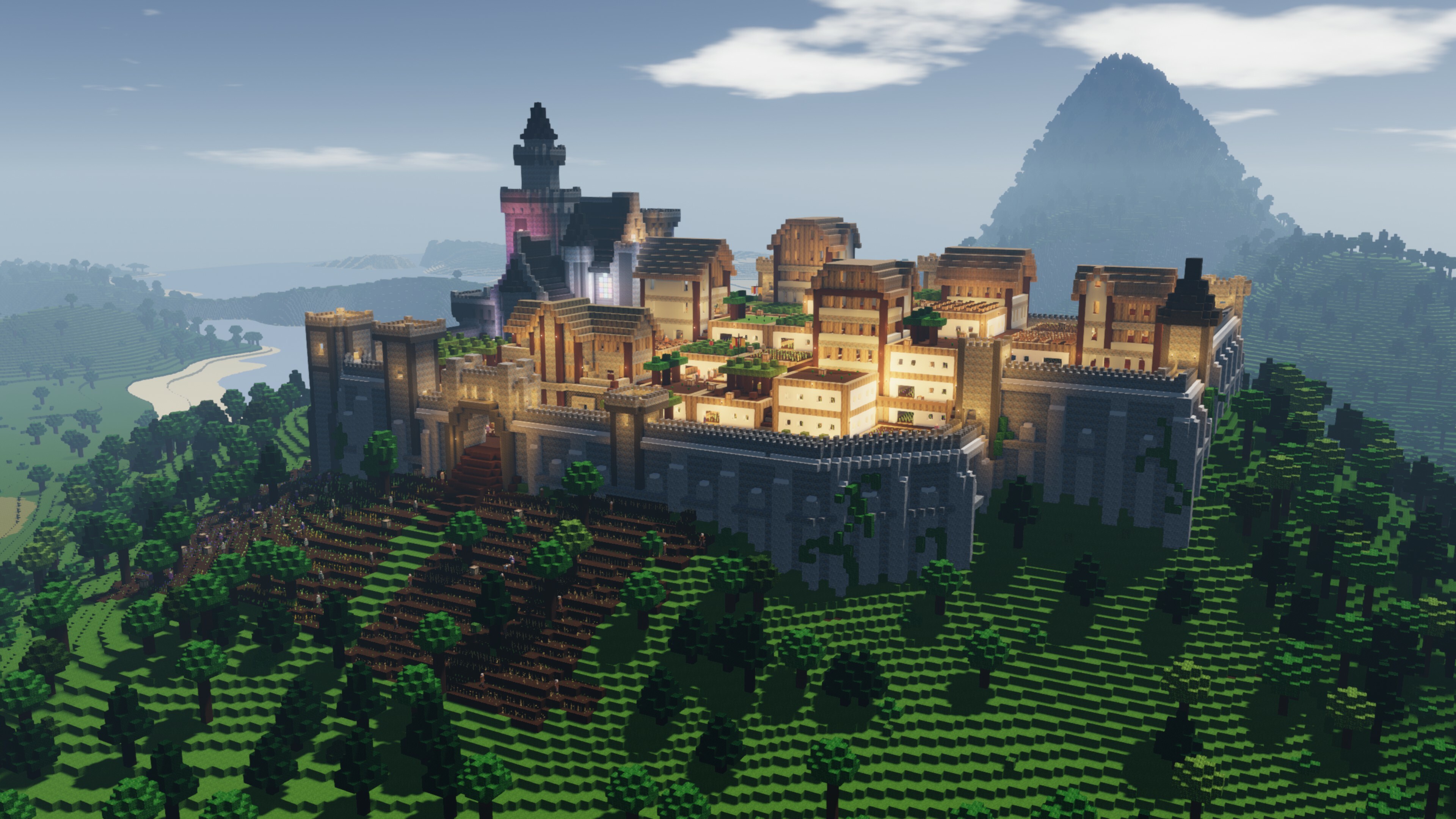 Small Mountain Castle w. full interior - Survival base Minecraft Map