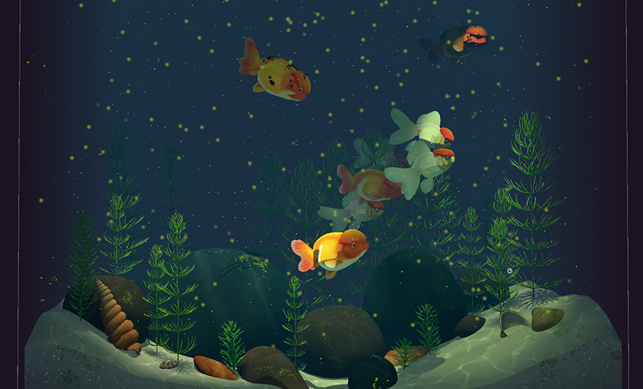 Pair Of Orange Fish In A Black Aquarium Background, Aquarium, Fish,  Appreciation Background Image And Wallpaper for Free Download