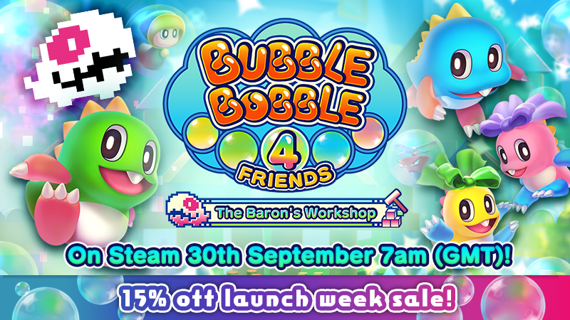 Bubble Bobble 4 Friends: The Baron is Back será lançado em 17 de