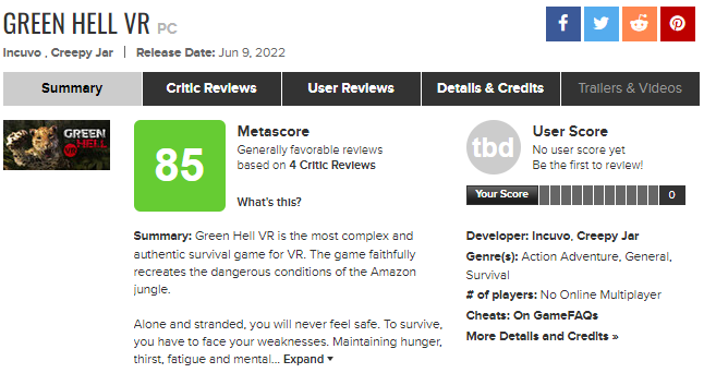 Green Hell - Metacritic